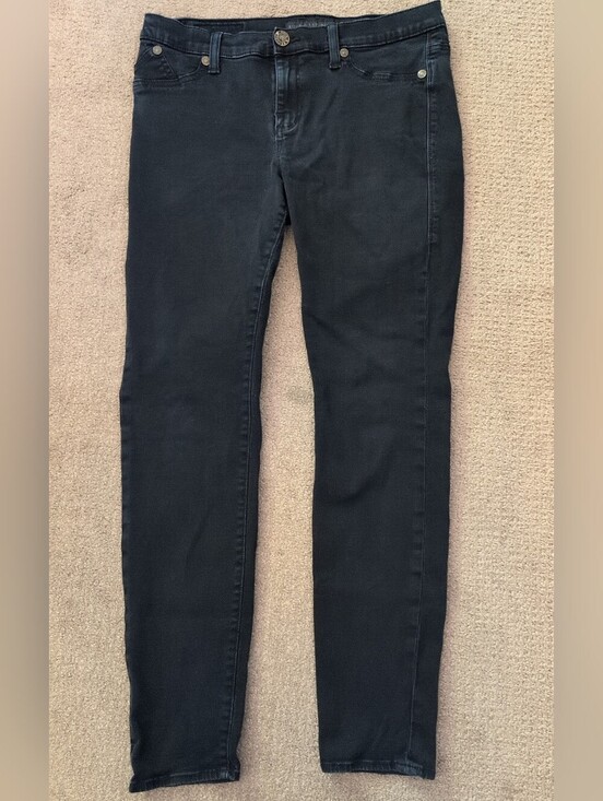 Rock & Republic Denim - Rock & Republic Gold Button Black High Waist Skinny Jeans/ Denim